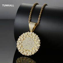 Bling bling Jewelry Sunflower Pendant Brass Micro pave with CZ stones Necklace for men and women CN024 2024 - buy cheap