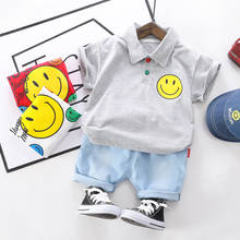 Ropa de algodón para niños, camiseta de dibujos animados, pantalones cortos, conjunto de 2 unids/set, chándales para niños pequeños 2024 - compra barato