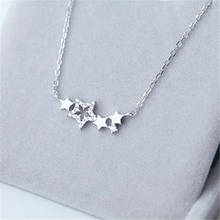 Collar de plata esterlina 925 para mujer, joyería delicada con forma de estrella, cadena de clavícula con temperamento de cristal, N062 2024 - compra barato