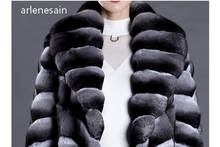 arlenesain long chinchilla warm soft winter natural woman coat 2024 - buy cheap