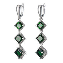2020 Exaggerated long Earrings for Women fashion Green Zirconia Stone Drop Earrings Romantic girl gift Jewelry 2024 - buy cheap