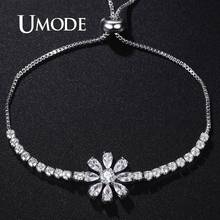 UMODE Clear CZ Crystal  Tennis Bracelets for Women Flower Charm Bracelet & Bangles Femme Luxury Wedding Jewelry mujer UB0202 2024 - buy cheap