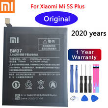 Bateria original xiaomi 2020 anos 100%, bateria de telefone bm37 3800mah para xiaomi mi drive plus mi5s plus, alta qualidade, bm37, reposição 2024 - compre barato