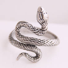 Anel punk retrô gótico, anel de cobra para homens e mulheres, vazado e ajustável 2024 - compre barato