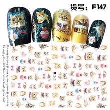 Pegatina 3D para uñas con diseño de gato, deslizador para envolturas de uñas, calcomanías adhesivas, pegatinas para puntas de manicura 2024 - compra barato