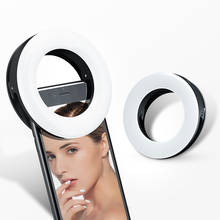 Anillo de luz Led para Selfie, accesorio giratorio de 360 grados, regulable, círculo, Min, abrazadera para teléfono, recargable, luz de relleno de maquillaje, carga USB 2024 - compra barato