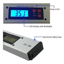 Régua eletrônica de ângulo, 250mm/400mm, localizador de ângulo digital, retroiluminação, tela lcd, transferidor digital, régua de teste de inclinação 2024 - compre barato