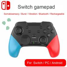 Gamepad para nintendo switch/pc/android, controle sem fio, vibração somatosensorial 2024 - compre barato