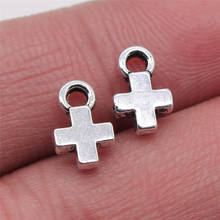 20pcs Jewelry Making DIY Handmade Craft Charms Antique Silver Color 7x10mm Small Cross Pendant 2024 - buy cheap