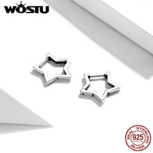 Wostu новые серьги 925 стерлингового серебра простой звезда ухо пряжкой серьги-гвоздики для женщин, хорошее ювелирное изделие, ювелирное изделие, подарок DXE1136 2024 - купить недорого