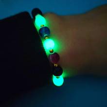 Charm  Glow In The Dark Beads Bangle Fashion Women Bracelet Handmade Multicolor Natural Volcanic Stone Luminous Bracelet Jewelry 2024 - buy cheap