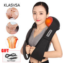 KLASVSA Electric Heating Neck Massager Shiatsu Kneading Cape Back Shoulder Pain Relief Home Acupuncture Therapy Relax Shawls 2024 - buy cheap