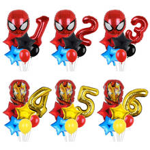 7Pcs Marvel Spiderman Captain America Balloons 32 inch Number Birthday Inflatable Foil Balloons Kids Birthday Baby Shower Decor 2024 - buy cheap