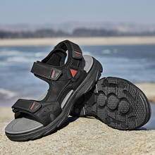 Sandalias de piel auténtica para hombre, zapatos informales de lujo para verano, calzado deportivo para senderismo y playa al aire libre, talla grande 38-46 2024 - compra barato