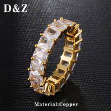 D & Z-Anillo de cobre y Circonia cúbica para hombre y mujer, sortija de oro, zirconia, circonita, zirconita, diseño geométrico, estilo Hip Hop, venta al por mayor 2024 - compra barato