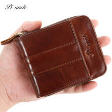 Leather Men's Short Wallet Mini Retro Leather Coin Change Card Bag Genuine Leather Cow Leather Men Standard Wallets Vintage 2024 - buy cheap