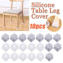 Cubierta de silicona para patas de silla, almohadillas para patas cuadradas de mesa y silla, protectores antiarañazos para azulejos de suelo, color blanco/Gris oscuro, 10 Uds. 2024 - compra barato