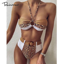 Tobinoone-body Sexy para mujer, traje con espalda descubierta y tirantes de leopardo, mono Halter para Club, ropa de playa para mujer 2024 - compra barato