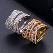 JankellyNEW LUXUYR 5 рядов большие эффектные кольца для женщин кубические циркониевые кольца на палец бусины очаровательное кольцо богемный пляж ювелирные изделия подарок 2024 - купить недорого