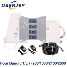 Repetidor de cuatro bandas de 900/1800/2100/2600mhz, amplificador de señal de teléfono, GSM, DCS, WCDMA, LTE, 2G, 3G, 4G, antena 2024 - compra barato