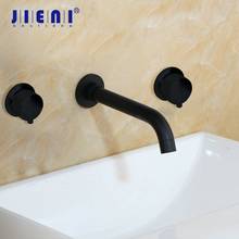 Jieni-torneira misturador de banheira com 2 alças, misturador de pia, torneira montada no gabinete, preto fosco 2024 - compre barato