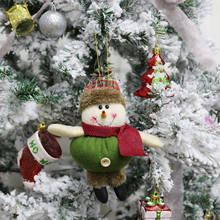 Santa Claus  snowman elk Christmas gift small pendant plush doll Christmas tree pendant supplies Merry Christmas Ornaments 2024 - buy cheap