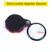 50mm Optical Glass Lens Foldable Leather Hand-held Jewelry Magnifier Magnifying Glass Loupe (20pcs/lot) 2024 - buy cheap