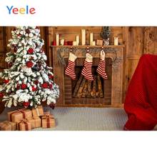 Yeele Виниловый фон для детской портретной фотосъемки с изображением рождественской елки камина 2024 - купить недорого