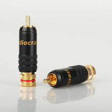 Audiocrast-conector de audio y altavoz, conector RCA chapado en oro de 24k, R008, 50 Uds. 2024 - compra barato