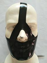 Fetish Latex Gummi anti-clip Schwarz Maske Kapuze Hood Tight Headgear Zip 0.4mm S-XXL 2024 - buy cheap