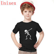 Dab cyclist skeleton dabbing biker skull new Bicycle club white T-shirts Cotton boys girls children clothes boys 2020 baby girl 2024 - buy cheap