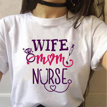 Wife Mom Nurse Graphic Print Tshirts Women Clothes 2021 T Shirt Female Harajuku Shirt Summer Tops Tee Shirt Femme T-Shirt 2024 - buy cheap