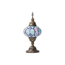 Ручной работы Турецкая мозаичная Настольная лампа (египетские, арабский, марокканский) (бирюзовый абстрактный) 2024 - купить недорого