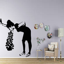 Новый дизайн, настенные стикеры Banksy Girl, современное искусство, настенное украшение для детской комнаты, домашний декор, съемные декоративные настенные наклейки 2024 - купить недорого