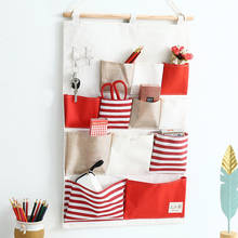 Canvas Storage Hanging Bag Wall Hanging Type Door Dormitory Bedroom Fabric Wardrobe Key Storage Hanging Bag Sock Storage Bag 2024 - buy cheap