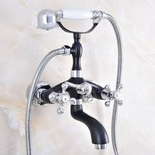 Black Silver Bathtub Faucets Telephone Style Tub Mixer Taps Dual Handle Bathroom Bath Shower Faucet with Handshower zna602 2024 - buy cheap