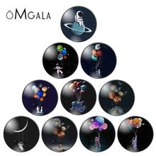 Fashion Galaxy Astronaut Balloon 10pcs 12mm/18mm/20mm/25mm Round photo glass cabochon demo flat back Making findings ZB0998 2024 - buy cheap