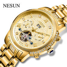 Швейцарские оригинальные мужские деловые Автоматические наручные часы NESUN из нержавеющей стали, Механические Мужские золотые часы в подарок, новинка 9310 2024 - купить недорого