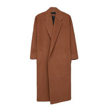Шерстяное мужское пальто X-Long, мужское кашемировое пальто с отложным воротником и поясом, мужская зимняя куртка, Мужская брендовая одежда, черное Мужское пальто WUJ1187 2024 - купить недорого