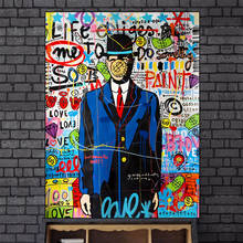 Arte pop de pintura em tela de arte grafite de rua, poster masculino de arte de parede, imagem de arte para sala de estar, quadros, quarto, decoração de casa 2024 - compre barato