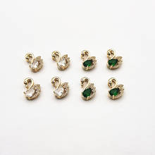New arrival! 15x11mm 50pcs Cubic Zirc/Crystal swan Shape Charm for Ear DIY Making parts,Jewelry Accessories Findings & Component 2024 - buy cheap