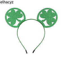 1PC 2021 NEW Chic St. Patrick's Day Glitter Hollow Clover Mouse Ears Hairband Girls Kids Headband Women Headwear Hair Accessory 2024 - buy cheap