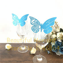 50 Pcs/Lot Butterfly Party Cards Table Mark Wine Glass Name Place Card Birthday Wedding Event Party Bar Decorations Party Gift 2024 - buy cheap