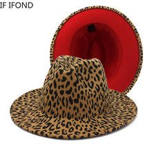 Шляпа в стиле пэчворк для мужчин и женщин, Панама с широкими полями, винтажная фетровая шапка-трилби, с леопардовым принтом 2024 - купить недорого