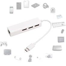 MacBook USB3.1 USB-C Type-C to RJ45 Ethernet LAN Adapter With 3 Port USB Hub B85B 2024 - buy cheap