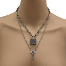 Handmade Men Women Chain Necklace Heavy Duty Square Lock Padlock Choker Statement Collar Gothic Jewelry 2024 - buy cheap