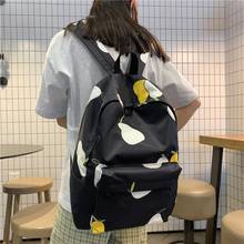 Mochila unissex de estampa de frutas, bolsa escolar, grande capacidade, preta, à prova d'água, para estudantes, viagens, 2021 2024 - compre barato