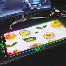 XGZ аниме вкусный авокадо картинки на заказ большой компьютерный стол коврик черный замок край RGB коврик для мыши Скорость резиновая нескользящая 2024 - купить недорого