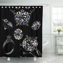 Silver Bling Ring Diamond Jewelry Black Brilliant Carat Celebrate Shower Curtain Waterproof Polyester Fabric 60 x 72 Inches 2024 - buy cheap