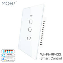 WiFi Smart Wall Light Switch Glass Panel RF433 Wireless Smart Life Tuya APP Remote Control Works With Alexa Google Home 3 Gang 2024 - buy cheap